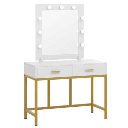 Makeup Vanity, Dressing Table with 9 Lights and 2 Drawers Tribesigns
