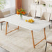 Dining Table for 6 People, 62.9" Faux Marble Kitchen Dinner Table Tribesigns
