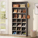 Freestanding Shoe Cabinet, 24 Pair Shoe Rack with Side Hooks Tribesigns