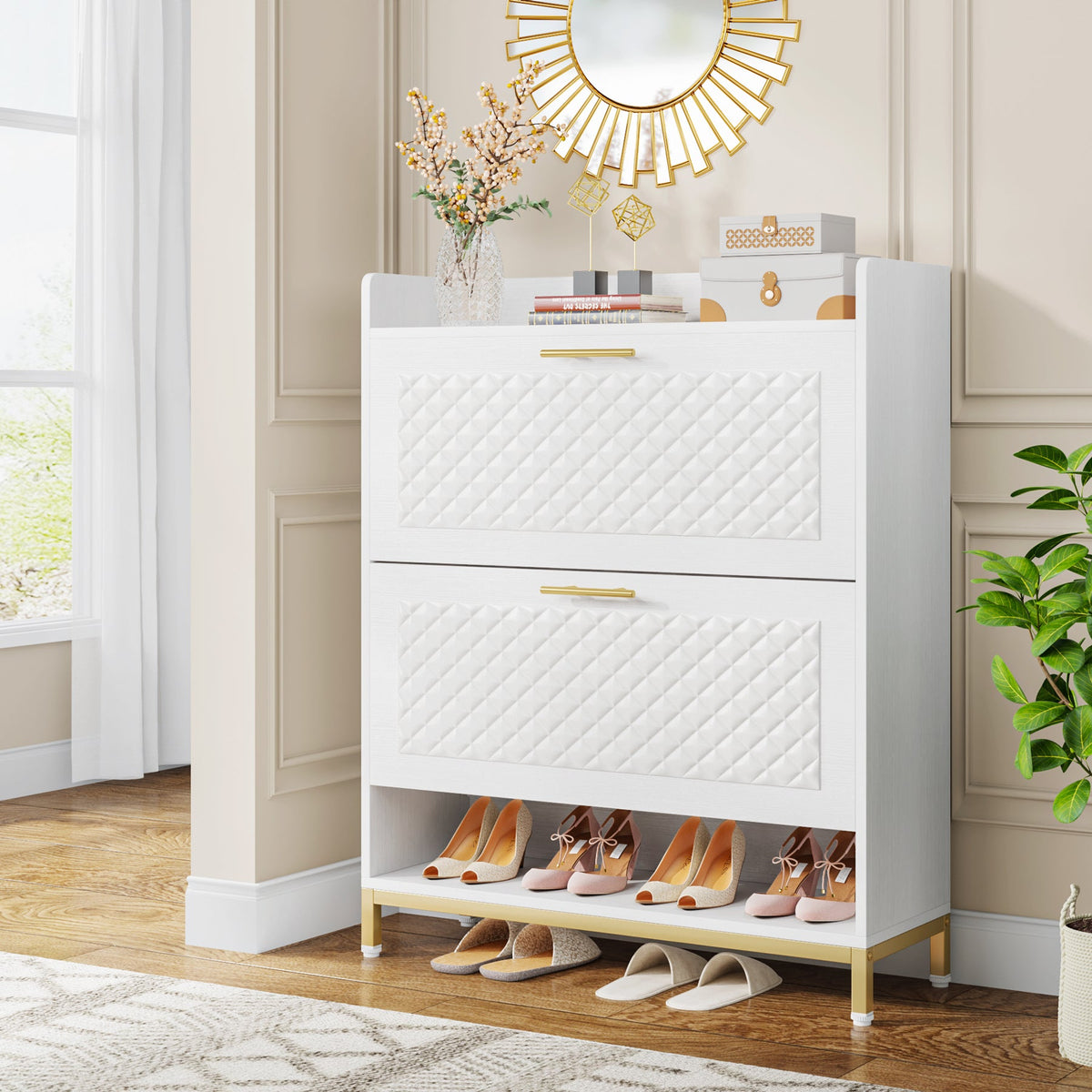 TribeSigns Tribesigns Shoe Cabinet with Flip Doors for Entryway, 2