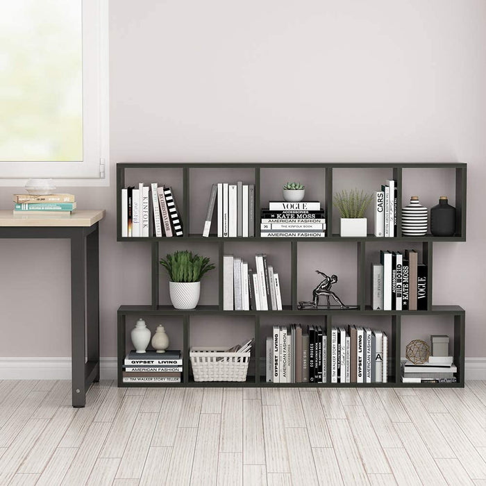 Tribesigns Modern Bookcase, 5-Shelf Storage Organizer with 14-Cube Display Bookshelf Tribesigns