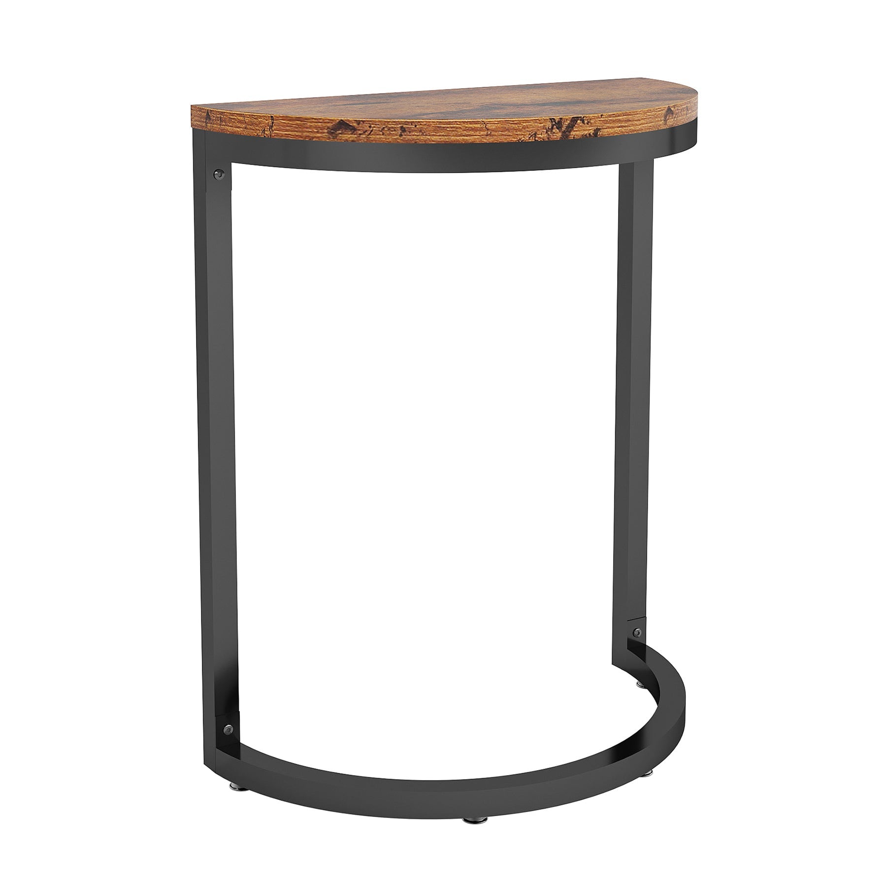 Tribesigns End Table, Half Round Narrow Side Table with Metal Frame