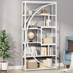 Industrial Bookshelf Bookcase with 8 Open Storage Shelf Tribesigns