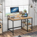 Industrial Computer Desk, Writing Desk with Shelves for Study Tribesigns
