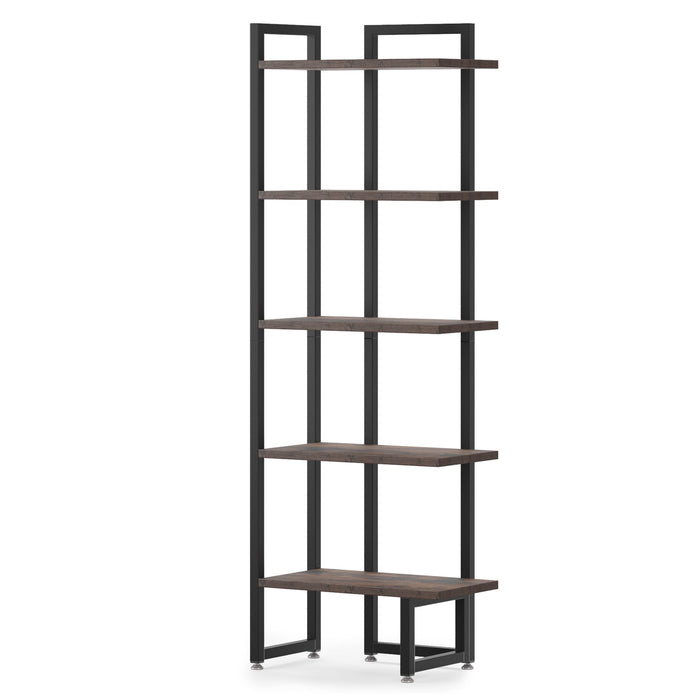 Industrial Corner Shelf, 5-Tier Corner Bookshelf Storage Rack Tribesigns
