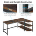 Industrial L-Shaped Desk Writing Desk with Storage Shelves Tribesigns