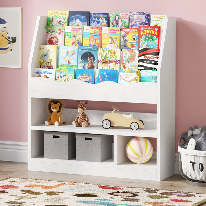 Kids Bookshelf, Children's Bookcase Display Stand Storage Rack Tribesigns