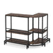 L-Shaped Home Bar Unit, 3-Tier Liquor Bar Table with Storage Tribesigns