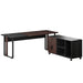 Large L-Shaped Desk, 70.8" Executive Desk with 47" Mobile File Cabinet Tribesigns
