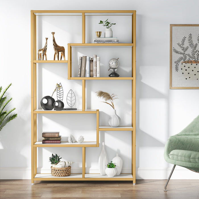 Modern Bookshelf, 8-Open Shelf Etagere Bookcase Storage Organizer Tribesigns