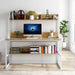 Modern Computer Desk with Hutch, 47" Office Desk with Storage Shelves Tribesigns