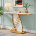 Modern Console Table, Faux Marble Sofa Table with Geometric Metal Legs Tribesigns