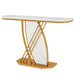 Modern Console Table, Faux Marble Sofa Table with Geometric Metal Legs Tribesigns