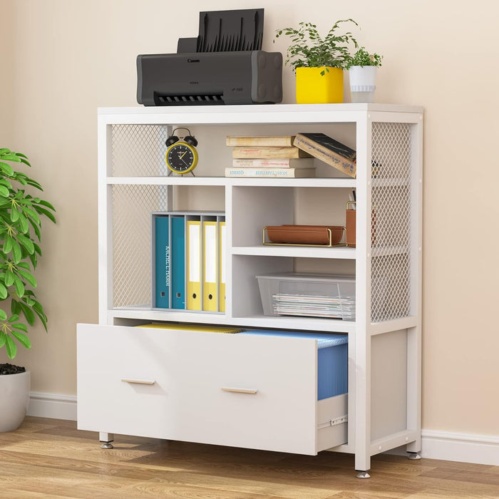 Modern File Cabinet, Lateral Filing Cabinet with Drawer for Letter Size Tribesigns