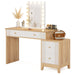 Modern Makeup Vanity Desk Dressing Table with 4 Drawers & Lighted Mirror Tribesigns