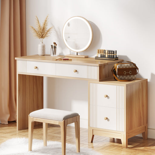 COUCH CULTURE Dallas Wooden Dressing Table with Mirror and Storage |  Engineering Wood Dressing Table | Vanity Table with Mirror | Vanity  Dressing Table for Bedroom, Living Room | 1-Year Warranty :