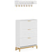 Modern Shoe Cabinet with Wall Mounted Coat Rack & Flip Drawer Tribesigns