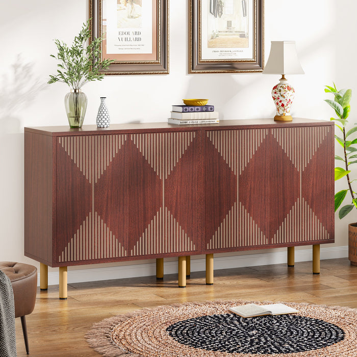 Modern Sideboard Buffet, 59" Wood Storage Cabinet with Doors Tribesigns