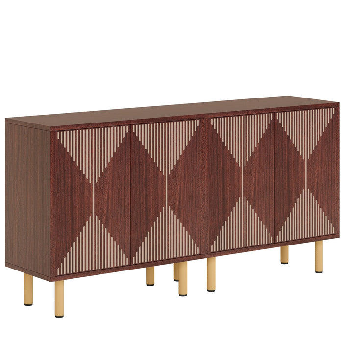 Modern Sideboard Buffet, 59" Wood Storage Cabinet with Doors Tribesigns