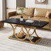 Rectangle Coffee Table, 47.24" Center Table with Faux Marble Top Tribesigns
