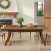 Rectangular Dining Table, 62.2" Wood Kitchen Table for 6-8 People Tribesigns