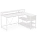 Reversible L-Shaped Desk, Industrial Corner Desk with Drawer & Storage Shelves Tribesigns
