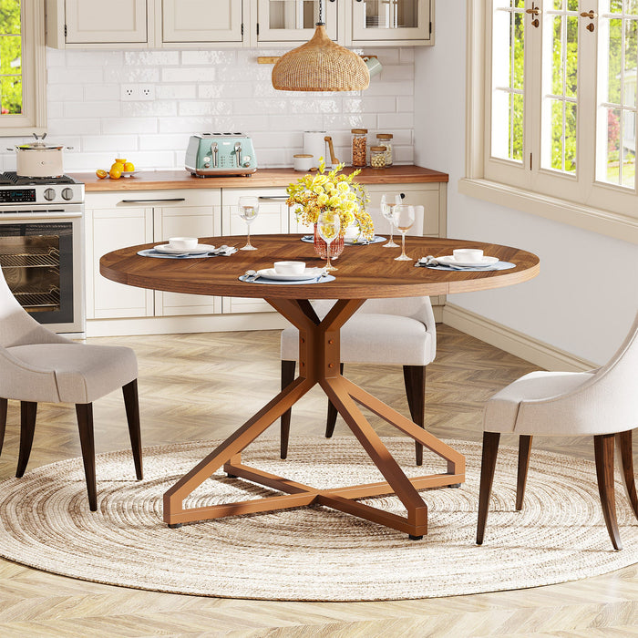 Round Dining Table, 47" Circle Kitchen Table for 4-6 People Tribesigns