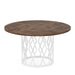 Round Dining Table for 4-6, 47.2" Circle Kitchen Dinner Table with Metal Base Tribesigns