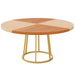 Round Dining Table for 4 People, 47" Kitchen Table with Circle Metal Base Tribesigns
