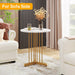 Round End Table, Modern Side Table with Faux Marble Tabletop Tribesigns