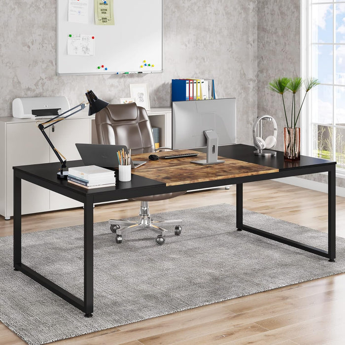 Simple Executive Desk, 70.8" Office Business Desk Computer Writing Table Tribesigns