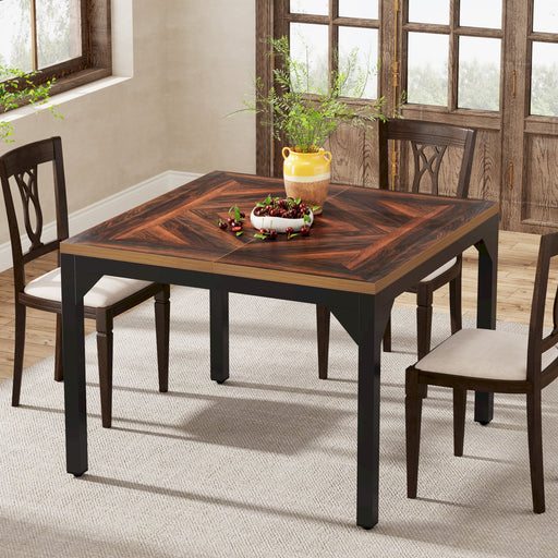 Square Dining Table, 39.4" Dinner Table Kitchen Table for 4 Tribesigns
