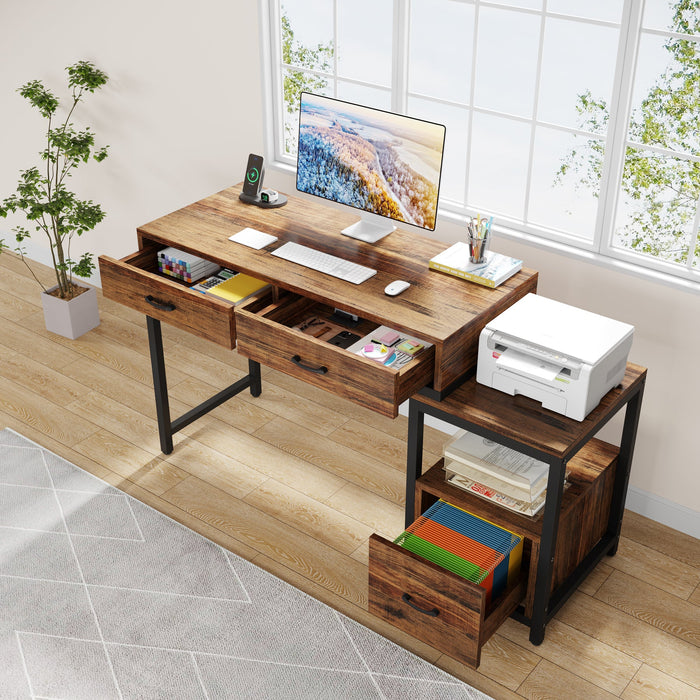 Tribesigns Computer Desk with 3 Drawers & Open Shelves Tribesigns