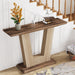 Wood Console Table, 42" Farmhouse Entryway Table with Geometric Base Tribesigns