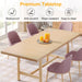 Wood Dining Table, 63" Farmhouse Kitchen Dinner Table for 6 People Tribesigns