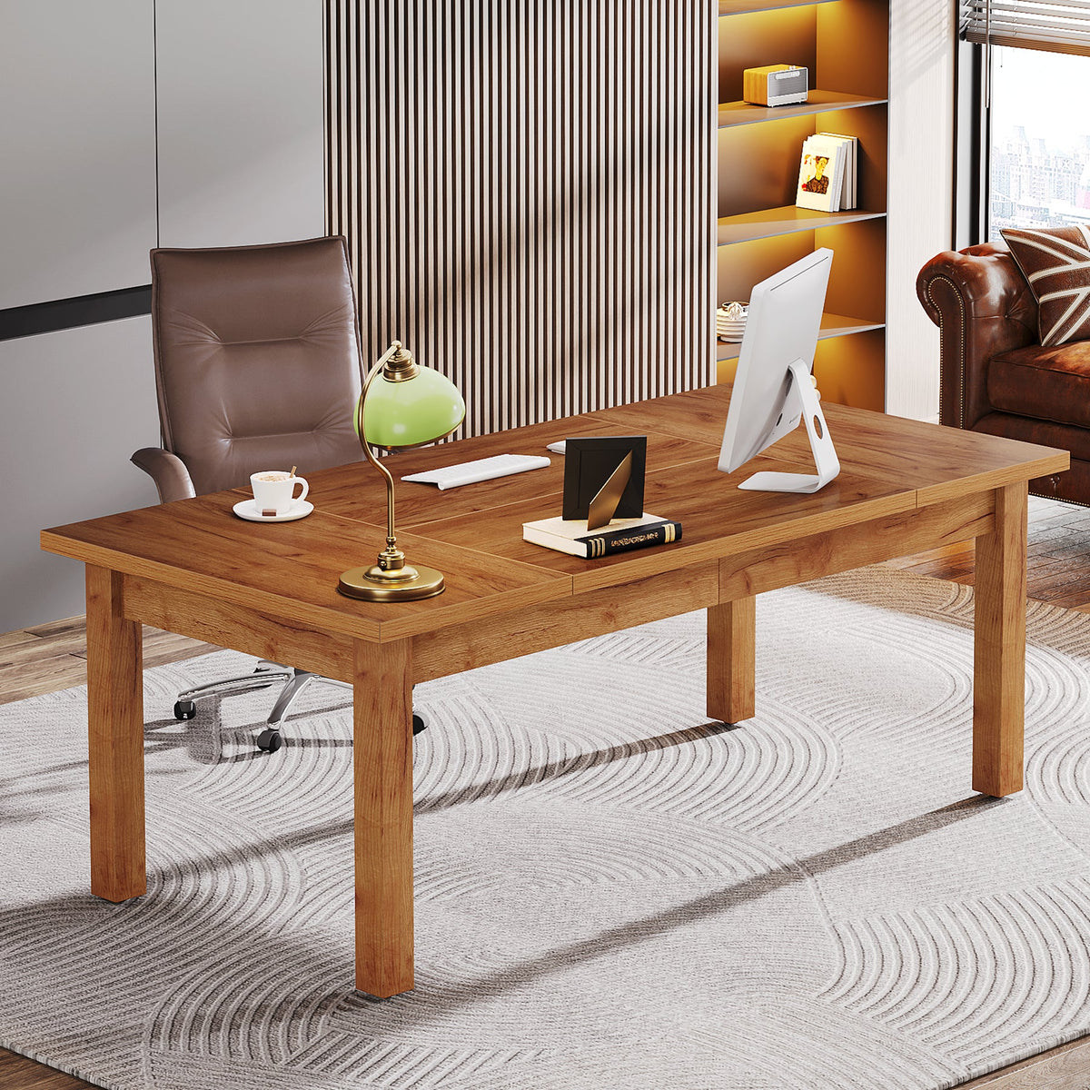 Tribesigns Wood Executive Desk, 70.9