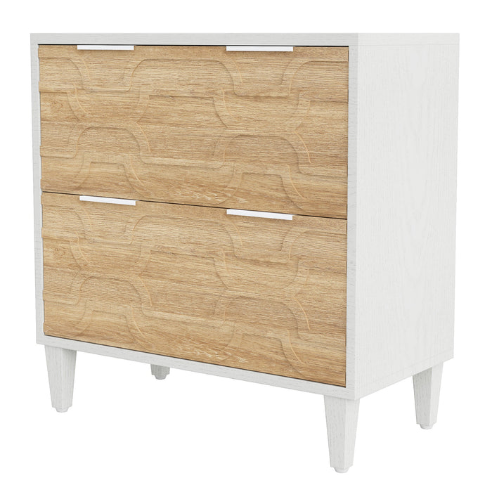 Wood File Cabinet, 2-Drawer Storage Cabinet for A4/Letter/Legal Size Tribesigns