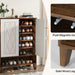 Wooden Shoe Cabinet, 7-Tier Shoe Storage Organizer with Doors Tribesigns