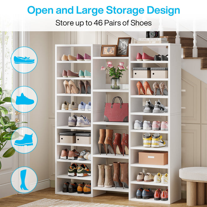 Tribesigns Wooden Shoe Rack Shoe Organizer with 23 Storage Shelves
